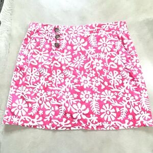 Lands' End Vibrant Pink Floral skort